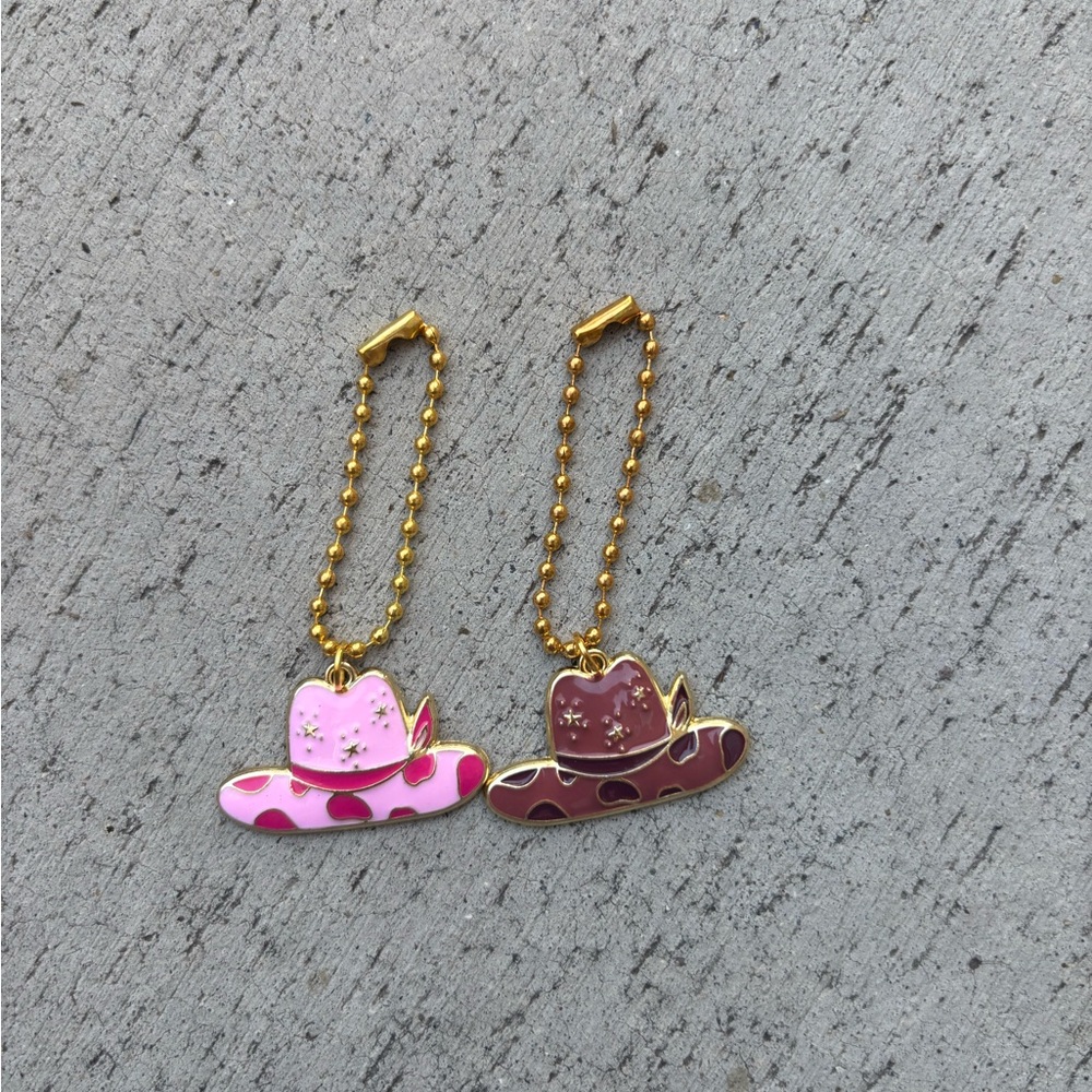 Stanley Pink and Brown Cowboy Hat Keychains